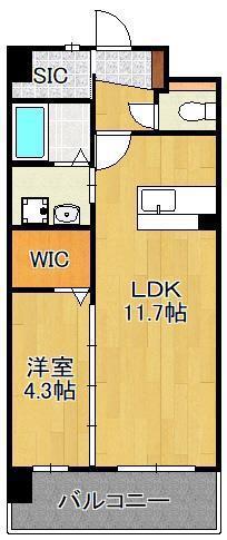 セレーノ行橋(1LDK/2階)の間取り写真