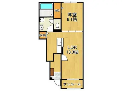 グランフルール(1LDK/1階)の間取り写真