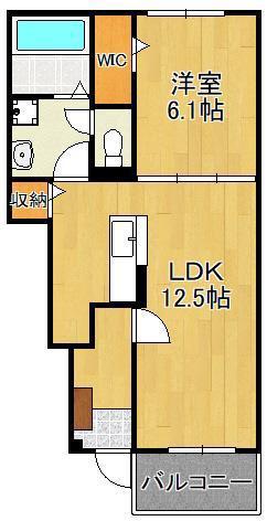プロムナード北泉(1LDK/1階)の間取り写真