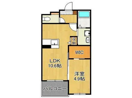 FIRST STEP KITAIZUMI(1LDK/1階)の間取り写真