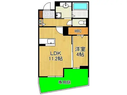 フース コーシェリ(1LDK/1階)の間取り写真