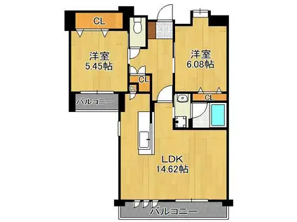 サンヒルズアネックス(2LDK/3階)の間取り写真