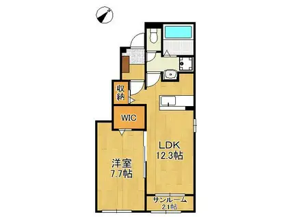 メゾン・ド・アン Ⅰ(1LDK/1階)の間取り写真