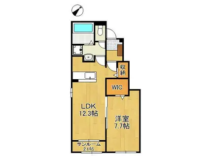 メゾン・ド・アン Ⅱ(1LDK/1階)の間取り写真