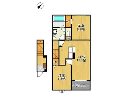 メゾン・ド・アン Ⅲ(2LDK/2階)の間取り写真