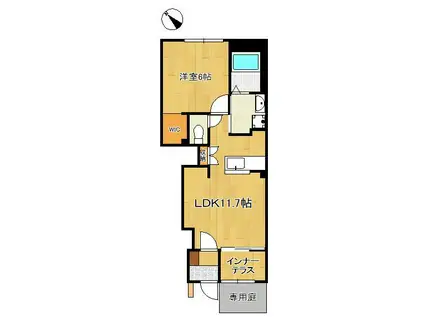 アジャート(1LDK/1階)の間取り写真