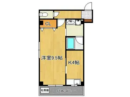 アルファKⅡ(1K/3階)の間取り写真