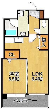 コンプレート富士見(1LDK/10階)の間取り写真