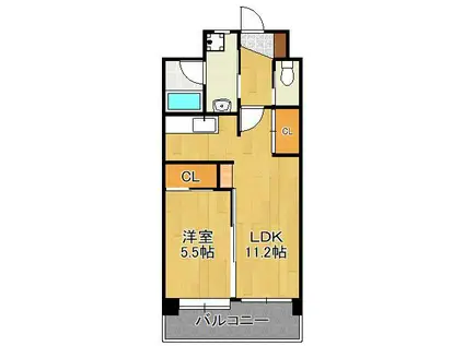 コンプレート富士見(1LDK/11階)の間取り写真