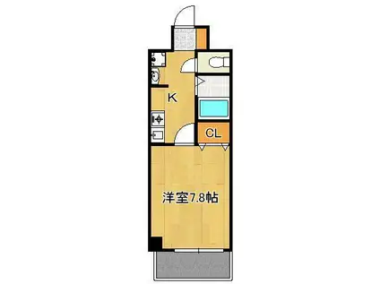 フレンドパーク富士見(1K/1階)の間取り写真