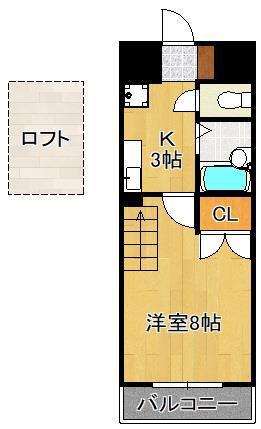 メゾンOM(1K/9階)の間取り写真