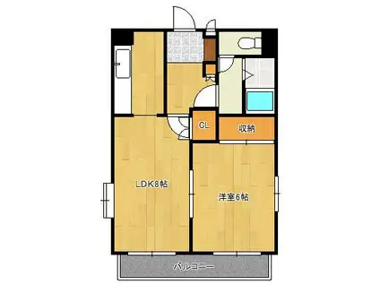 リファレンス北方1(1LDK/11階)の間取り写真