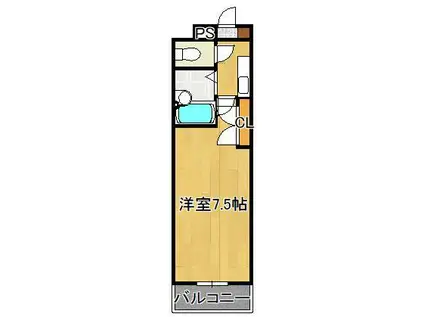 リファレンス北方1(1K/4階)の間取り写真