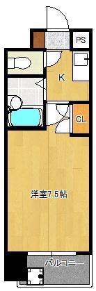 リファレンス北方1(1K/6階)の間取り写真