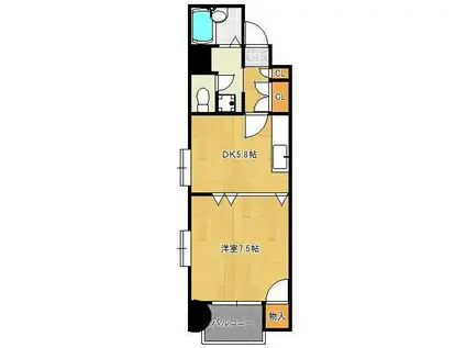 リファレンス北方Ⅱ(1DK/2階)の間取り写真