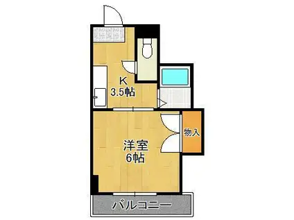 華山第一ビル(1K/3階)の間取り写真