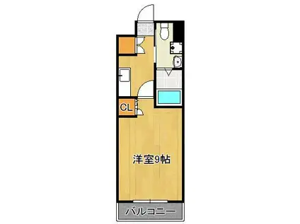 ベルガ北方(1K/7階)の間取り写真