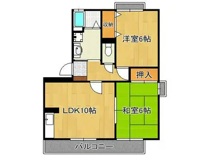 Mグリーンズ(2LDK/2階)の間取り写真
