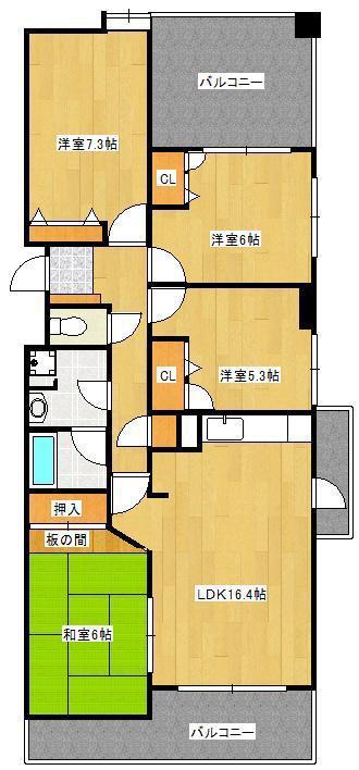 フリーリー守恒(4LDK/2階)の間取り写真