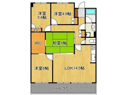 フリーリー守恒(3LDK/7階)の間取り写真