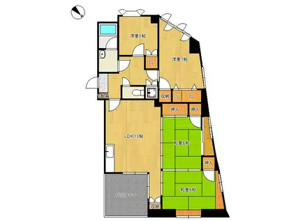 うえむらビル第1(4LDK/3階)の間取り写真