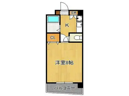 ギャラン北方(1K/3階)の間取り写真