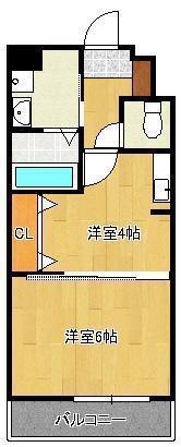 CROSS WAVE 嵐山(1K/2階)の間取り写真