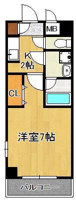 嵐山パレス(1K/3階)の間取り写真