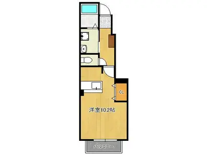 サニーハウス(ワンルーム/1階)の間取り写真