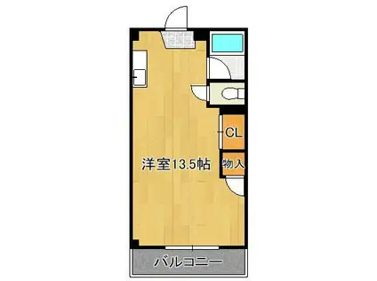 末廣ハイツ(ワンルーム/3階)の間取り写真