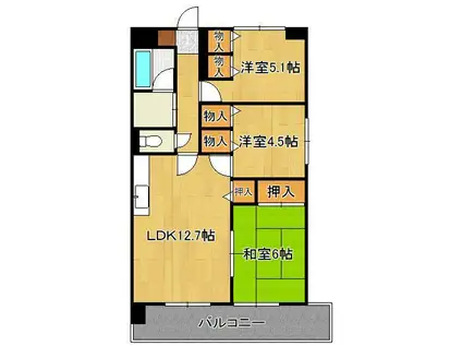 ラ・クーレⅢ(3LDK/3階)の間取り写真