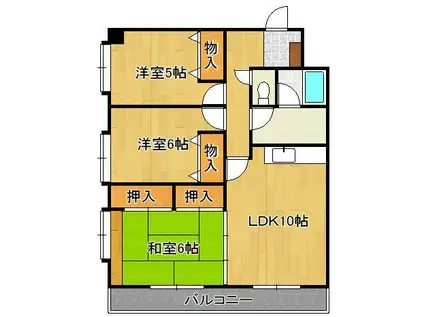 ウェルス嵐山(3LDK/1階)の間取り写真