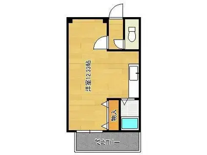 第Ⅲコーポあけみ(ワンルーム/3階)の間取り写真