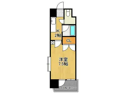 ニューサンリバー 6番館(1K/10階)の間取り写真