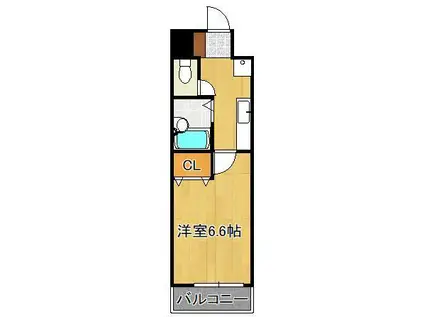 シヨン北九大前(1K/4階)の間取り写真