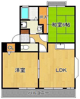 サンクレール守恒(2LDK/3階)の間取り写真