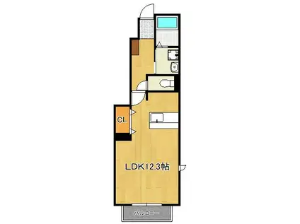 グラン デフィ B棟(ワンルーム/1階)の間取り写真