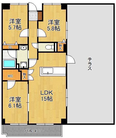 MERVEILLE ISHIDA(3LDK/6階)の間取り写真