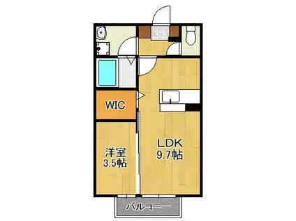エクレールグランデA棟(1LDK/2階)の間取り写真