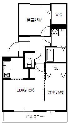プレジャーライフYUZU(2LDK/3階)の間取り写真