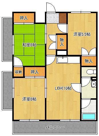 北方ハヤシビル1(3LDK/9階)の間取り写真