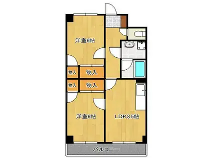 北方ハヤシビル1(2LDK/7階)の間取り写真