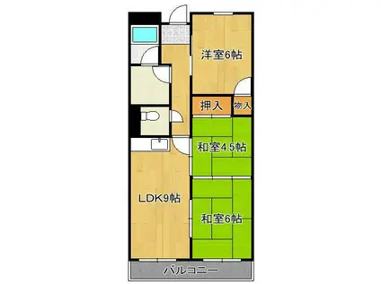 富士山荘(3LDK/2階)の間取り写真