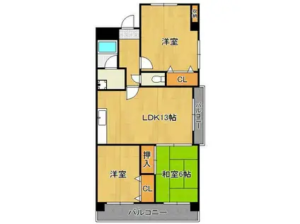 フルーレ嵐山(3LDK/3階)の間取り写真