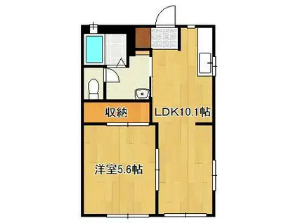 プティヴェルジェ(1LDK/1階)の間取り写真