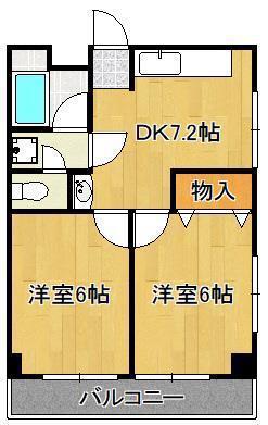 第三住友ビル(2DK/4階)の間取り写真