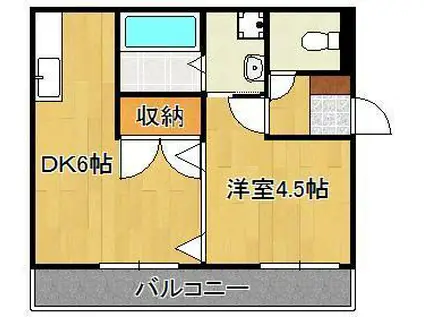 オリエンタル小倉南壱番館(1DK/1階)の間取り写真