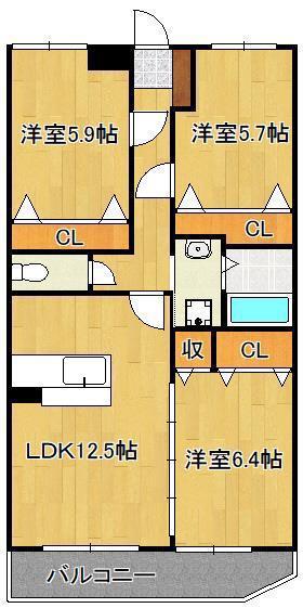 リトルフォレスト守恒(3LDK/2階)の間取り写真