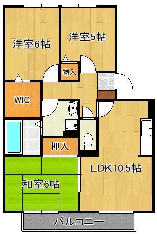 コンフォールⅡ番館(3LDK/1階)の間取り写真