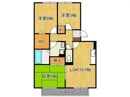 コンフォールⅡ番館(3LDK/2階)の間取り写真